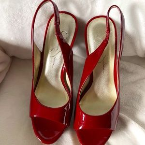 Jessica Simpson Astor Red Patented Leather Heels